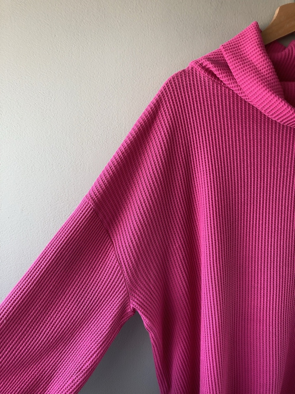 GAP waffle knit oversized sweater pink cowl neck shirt - Picture 8 of 13